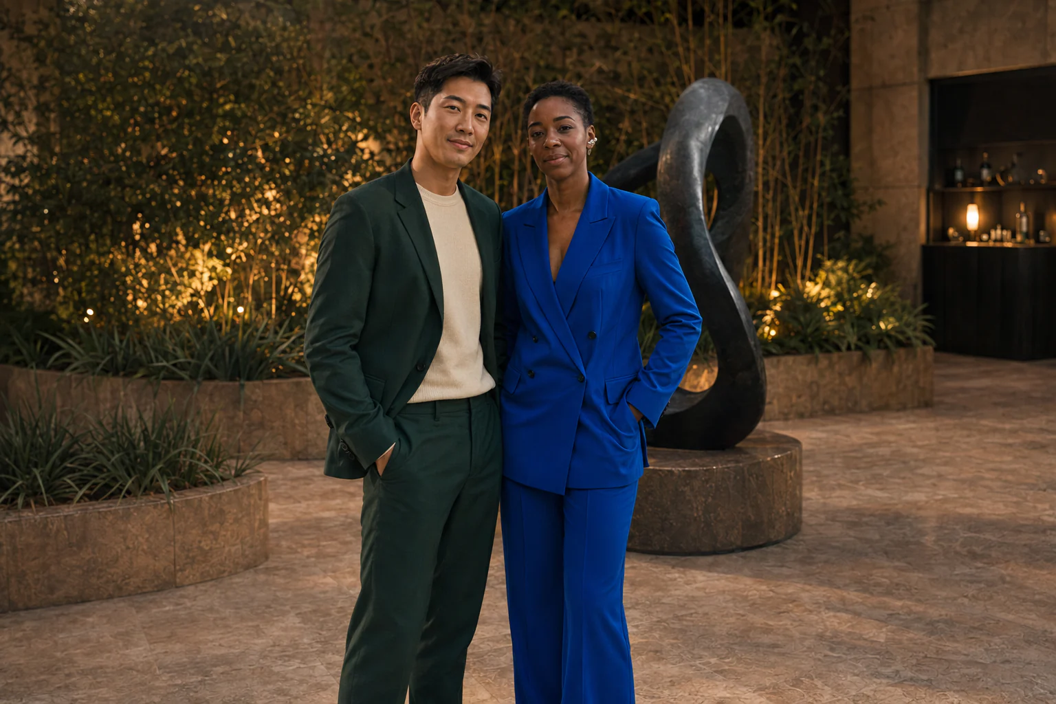 Event portrait of two creative professionals